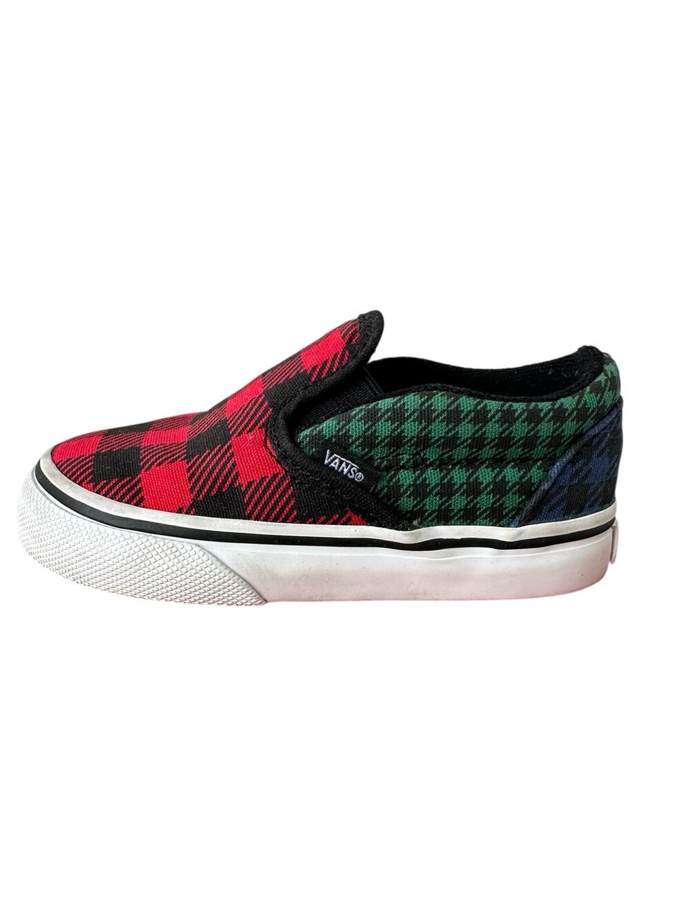 Vans Baby Classic Multicolor Slip-On Buffalo Mix Plaid Sneakers Size 6
